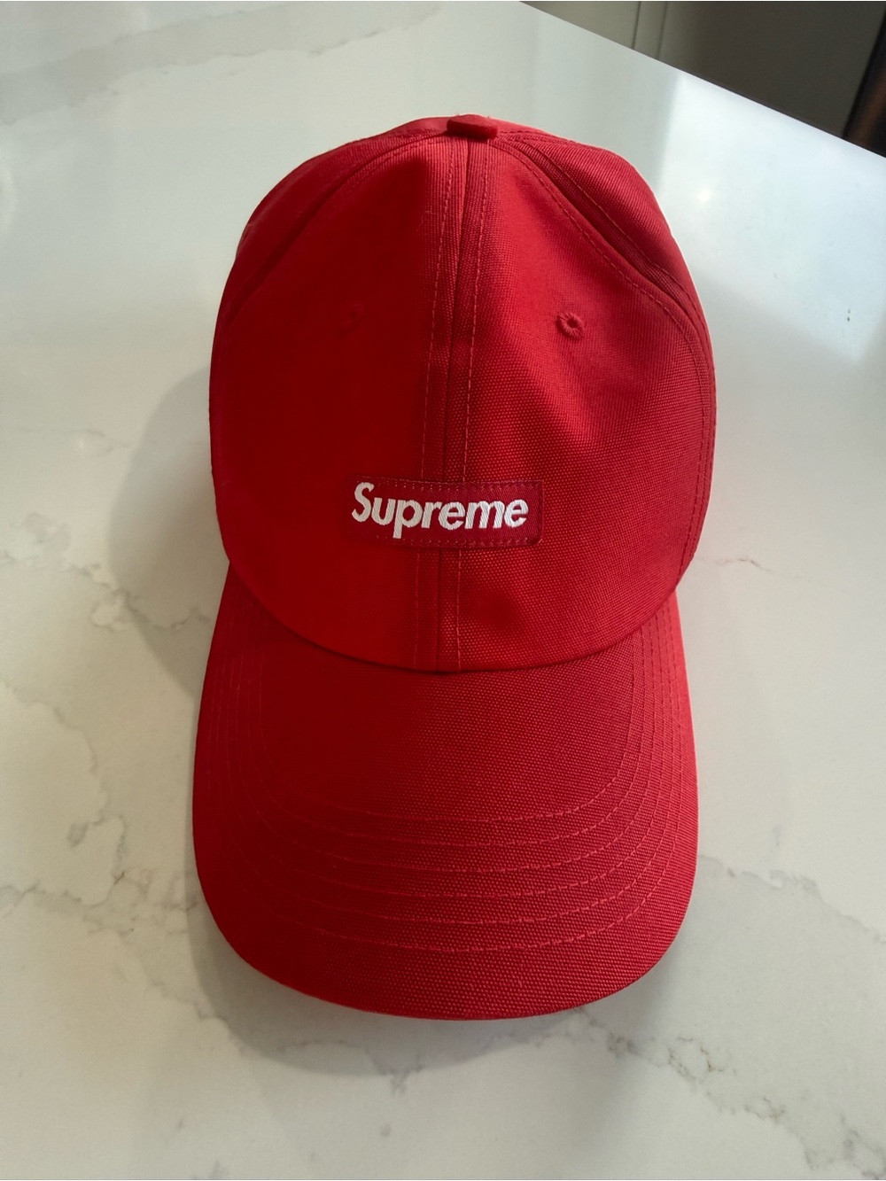 NWOT Supreme Red Baseball Cap with Black Sweatband